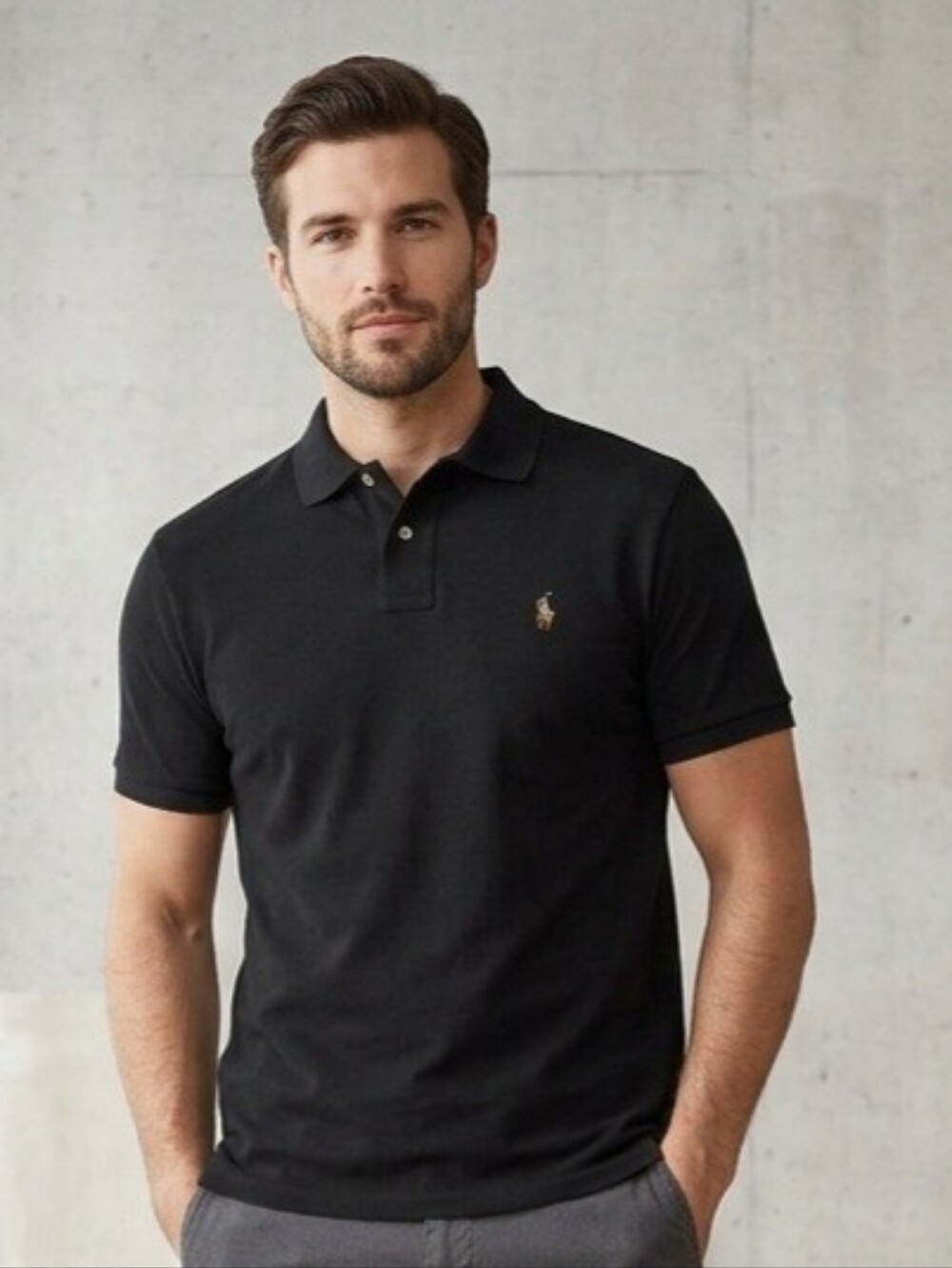 Polo by Ralph Lauren Black Polo Pima Soft Touch Large